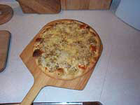 pizza out of oven