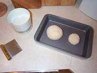 dough in pan