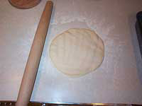 dough flattened