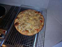 pizza on rack